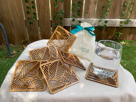 wooden leaf Coasters