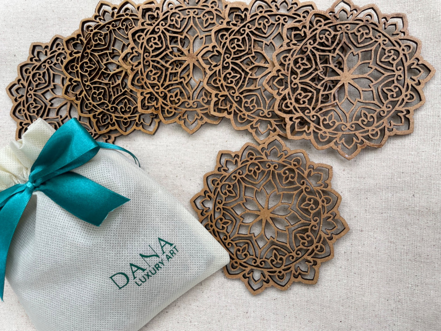 Wooden Flower Coasters