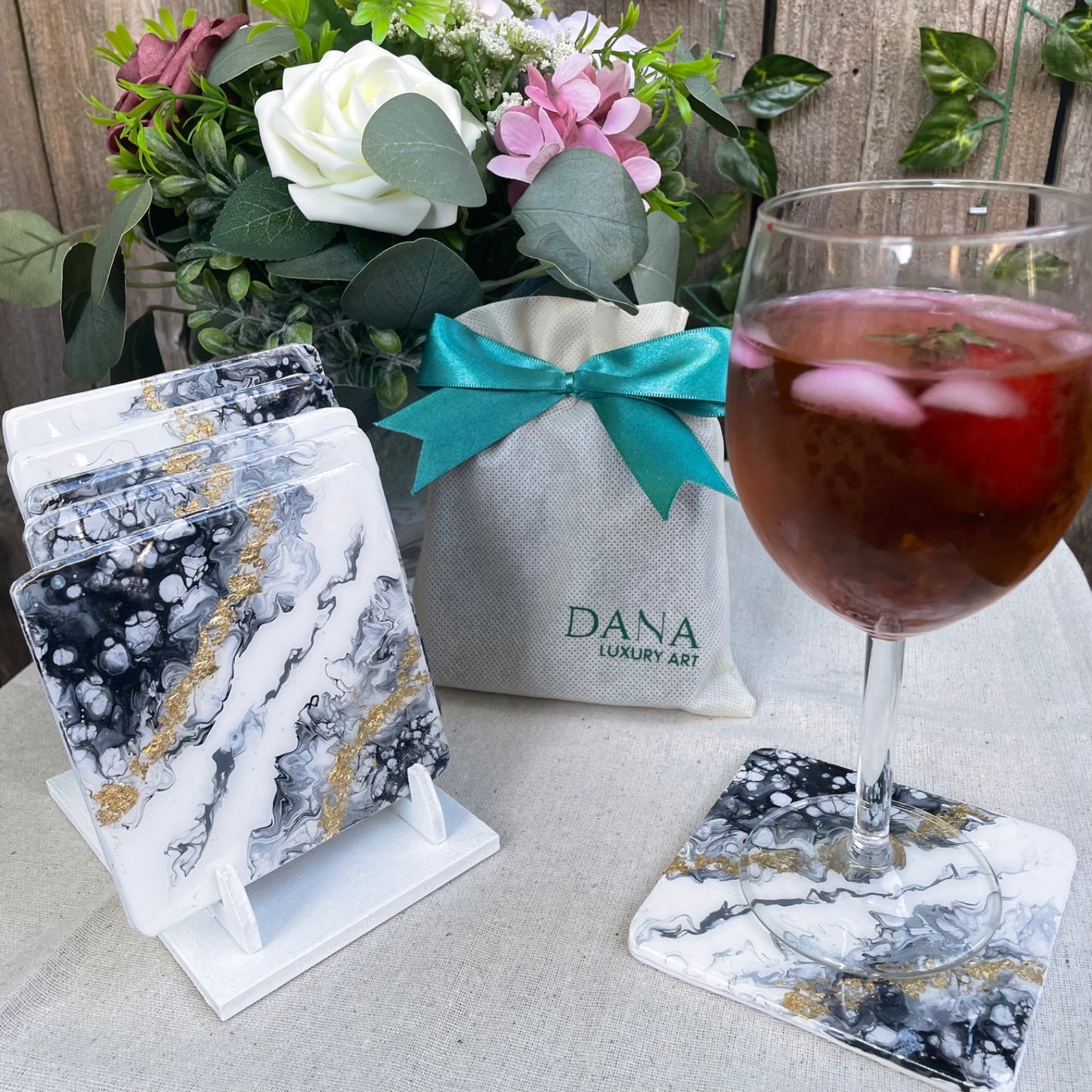 Fluid Art Coasters - Gray